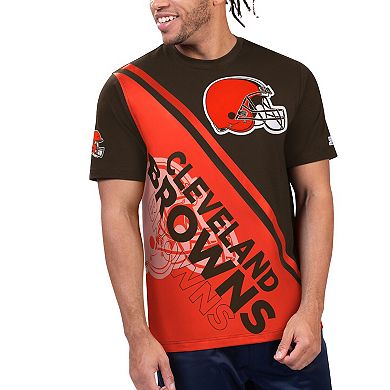 Men's Starter Brown/Orange Cleveland Browns Finish Line Extreme Graphic T-Shirt