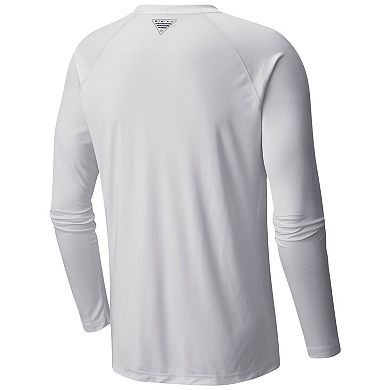 Men's  Columbia White Seattle Kraken Terminal Tackle Omni-Shade Raglan Long Sleeve T-Shirt