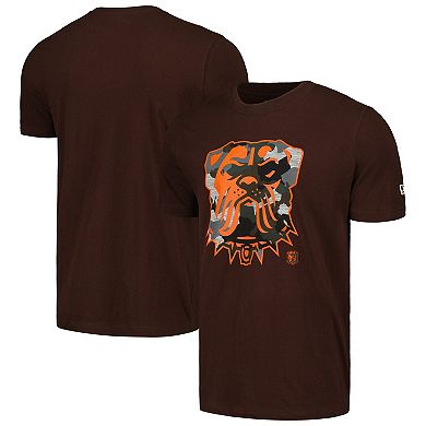 Men's New Era Brown Cleveland Browns Camo Logo T-Shirt