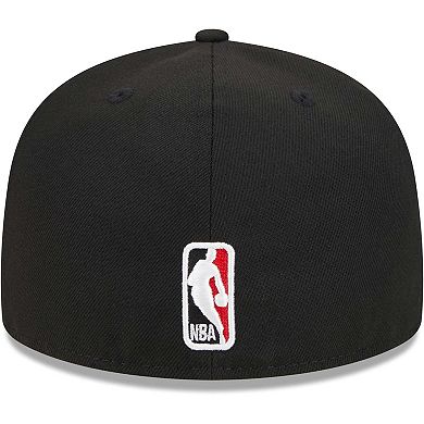 Men's New Era Black Chicago Bulls Checkerboard UV 59FIFTY Fitted Hat