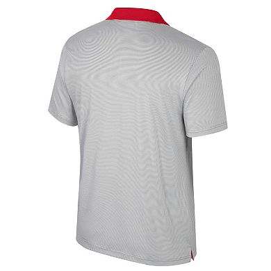 Men's Colosseum Gray Nebraska Huskers Big & Tall Tuck Striped Polo