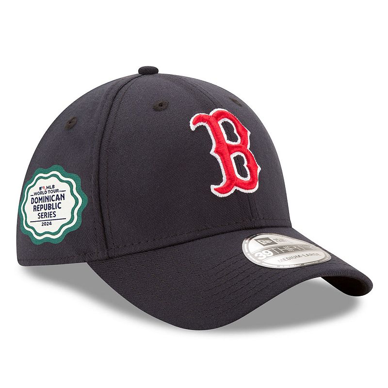 Men's New Era Navy Boston Red Sox 2024 MLB World Tour: Dominican Republic Series 39THIRTY Flex Hat, Size: Medium/Large, Blue