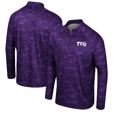 Men's Colosseum Purple TCU Horned Frogs Carson Raglan Quarter-Zip Jacket