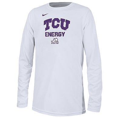Youth Nike  White TCU Horned Frogs 2024 On-Court Bench Energy T-Shirt