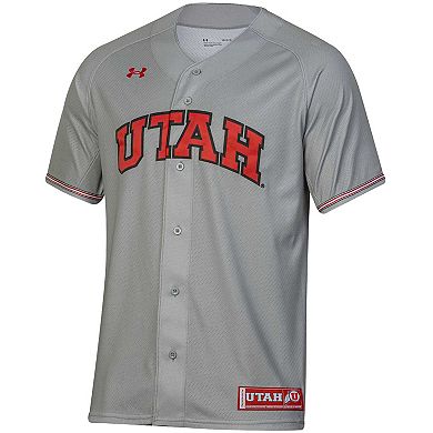 Men's Under Armour Gray Utah Utes Replica Baseball Jersey