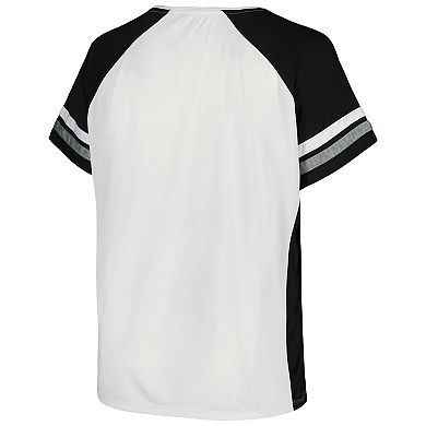 Women's Fanatics Branded White/Black Cincinnati Bengals Plus Size Color Block T-Shirt