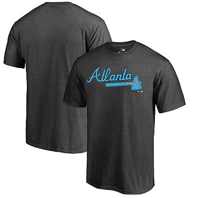 Men's Fanatics Branded Heathered Charcoal Atlanta Braves Blue Wordmark T-Shirt