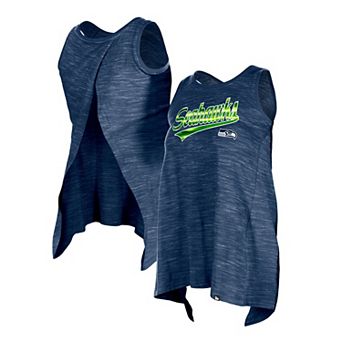 Women's New Era College Navy Seattle Seahawks Space Dye Active Tank Top