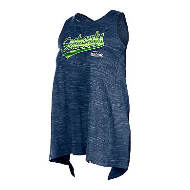 Women's New Era College Navy Seattle Seahawks Space Dye Active Tank Top