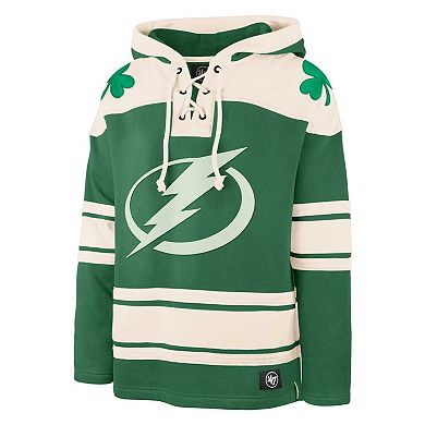 Men's '47 Kelly Green Tampa Bay Lightning St. Patrick's Day Superior Lacer Pullover Hoodie
