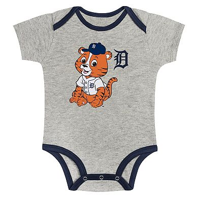 Newborn & Infant Gray/White Detroit Tigers Two-Pack Play Ball Bodysuit Set