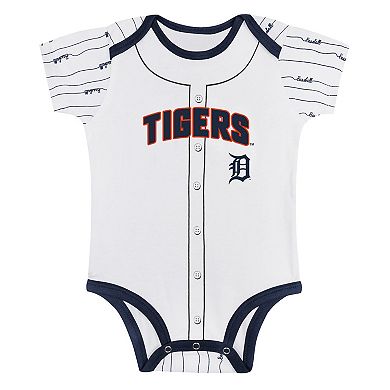 Newborn & Infant Gray/White Detroit Tigers Two-Pack Play Ball Bodysuit Set