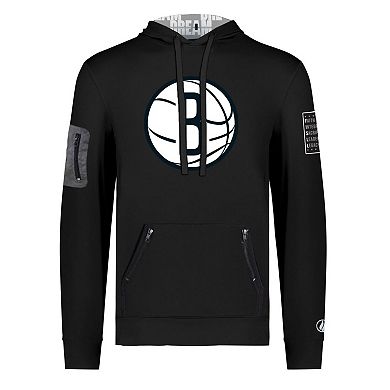 Unisex FISLL x Black History Collection  Black Brooklyn Nets Pullover Hoodie
