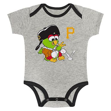 Newborn & Infant Gray/White Pittsburgh Pirates Two-Pack Play Ball Bodysuit Set