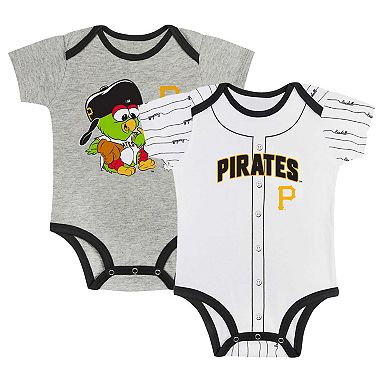 Newborn & Infant Gray/White Pittsburgh Pirates Two-Pack Play Ball Bodysuit Set