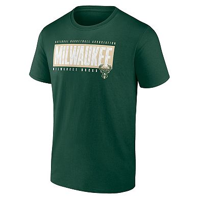 Men's Fanatics Branded Hunter Green Milwaukee Bucks Box Out T-Shirt
