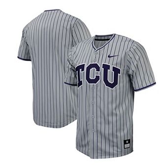 Men's Nike Gray TCU Horned Frogs Pinstripe Replica Baseball Jersey