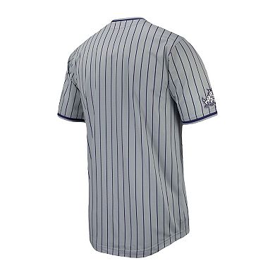 Men's Nike Gray TCU Horned Frogs Pinstripe Replica Baseball Jersey