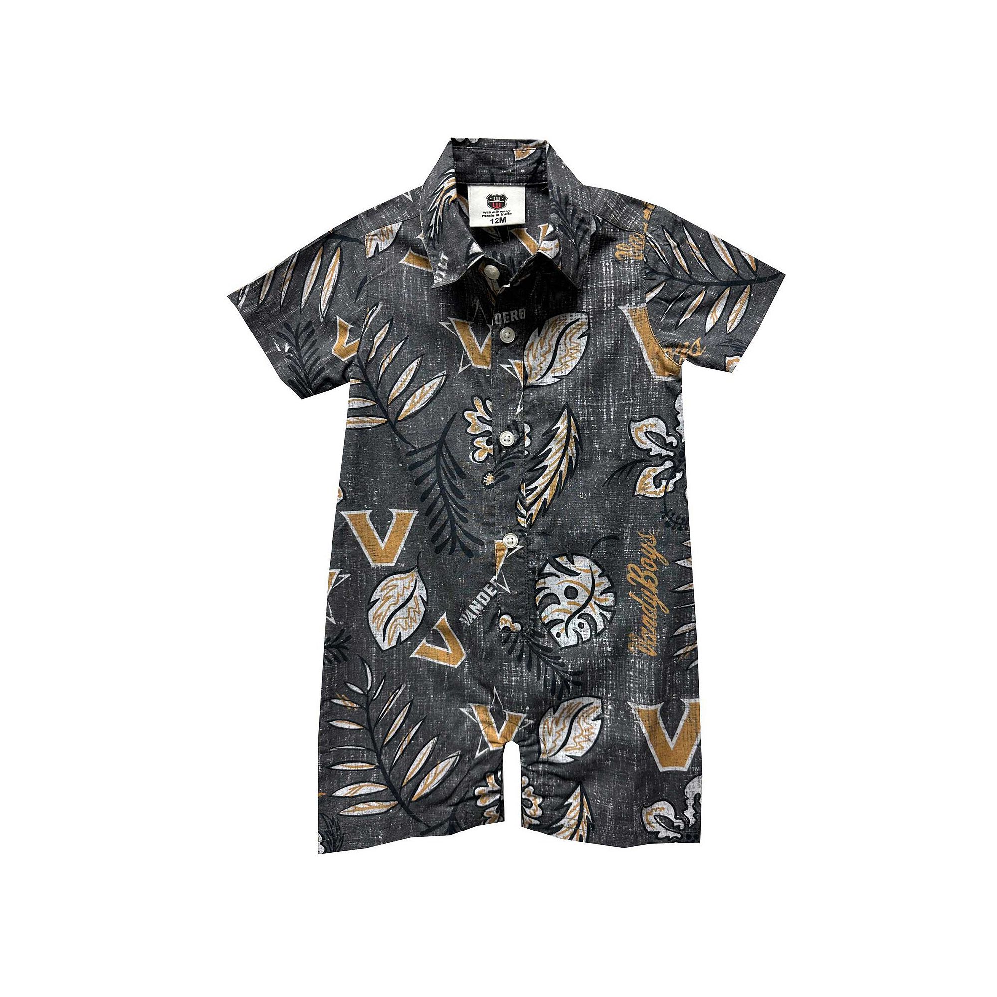 Infant Wes & Willy Black Vanderbilt Commodores Vintage Floral Romper, Boys