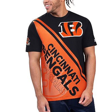 Men's Starter Black/Orange Cincinnati Bengals Finish Line Extreme Graphic T-Shirt