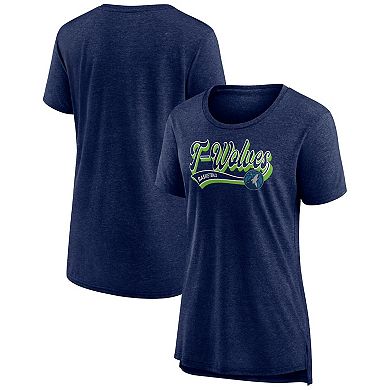 Women's Fanatics Branded Heather Navy Minnesota Timberwolves League Leader Tri-Blend T-Shirt