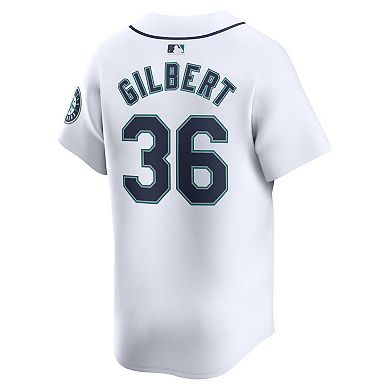 Men's Nike Logan Gilbert White Seattle Mariners Home Limited Player Jersey