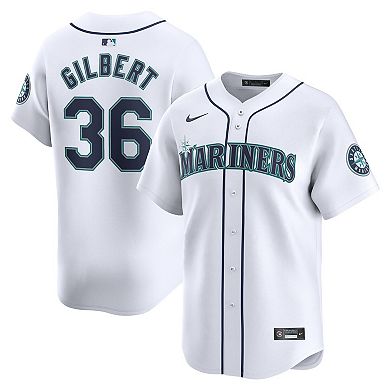 Men's Nike Logan Gilbert White Seattle Mariners Home Limited Player Jersey