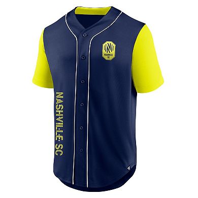 Men's Fanatics Branded Navy Nashville SC Balance Fashion Baseball Jersey
