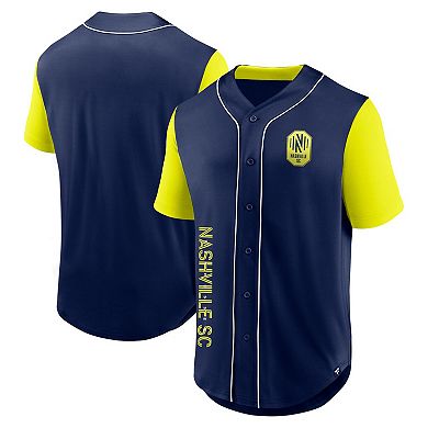 Men's Fanatics Branded Navy Nashville SC Balance Fashion Baseball Jersey