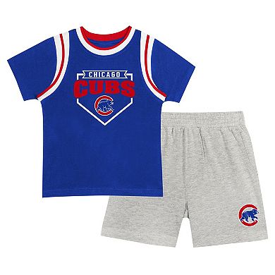 Toddler Fanatics Branded Royal/Gray Chicago Cubs Bases Loaded T-Shirt & Shorts Set