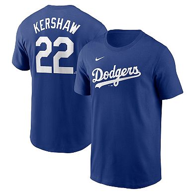Men's Nike Clayton Kershaw Royal Los Angeles Dodgers Fuse Name & Number T-Shirt