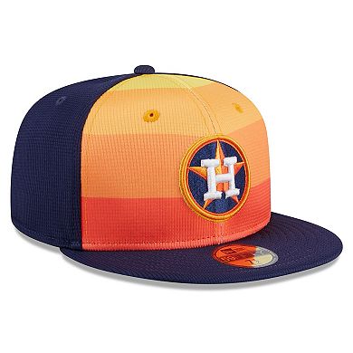 Men's New Era Orange Houston Astros 2024 Batting Practice 59FIFTY Fitted Hat