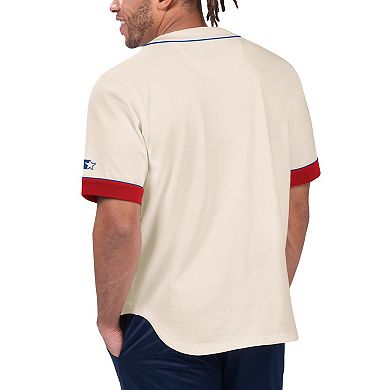 Men's Starter Cream New York Giants Relay Vintage Full-Button Baseball Top