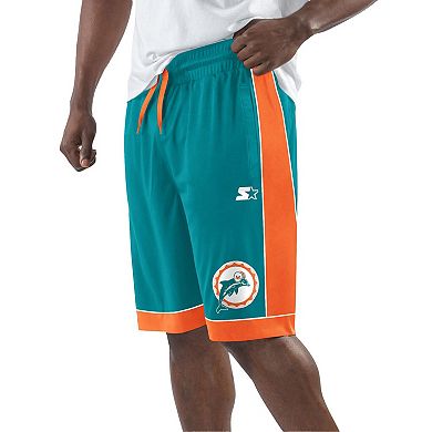 Men's Starter Aqua/Orange Miami Dolphins Vintage Fan Favorite Shorts