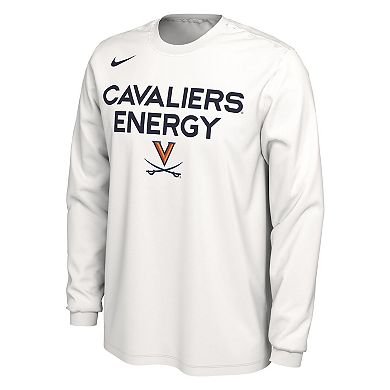 Unisex Nike  White Virginia Cavaliers 2024 On-Court Bench Energy Long Sleeve T-Shirt