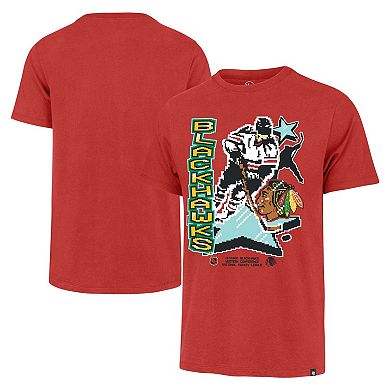 Men's '47 Red Chicago Blackhawks Lamp Lighter Franklin T-Shirt