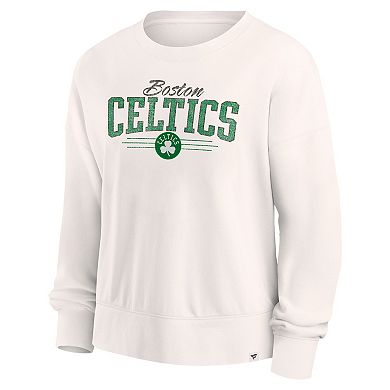 Women's Fanatics Branded Cream Boston Celtics Close the Game Pullover Sweatshirt