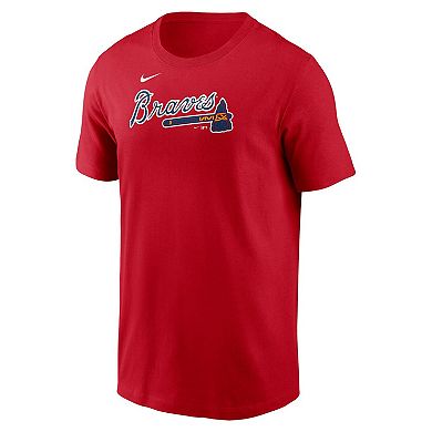 Men's Nike Red Atlanta Braves Fuse Wordmark T-Shirt