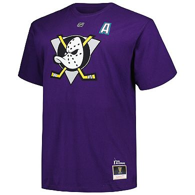 Men's Mitchell & Ness Teemu Selanne Purple Anaheim Ducks Big & Tall Name & Number T-Shirt
