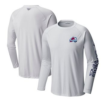 Men's Columbia White Colorado Avalanche Terminal Tackle Omni-Shade Raglan Long Sleeve T-Shirt
