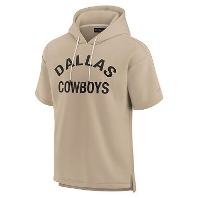 Unisex Fanatics Signature Khaki Dallas Cowboys Elements Super Soft Fleece Short Sleeve Hoodie
