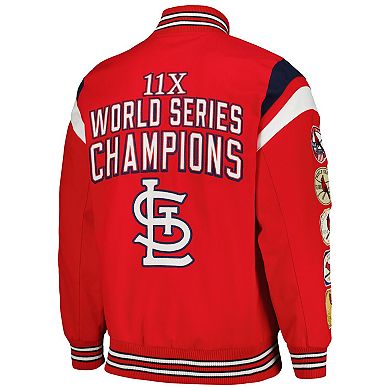Men's G-III Sports by Carl Banks Red St. Louis Cardinals Quick Full-Snap Varsity Jacket