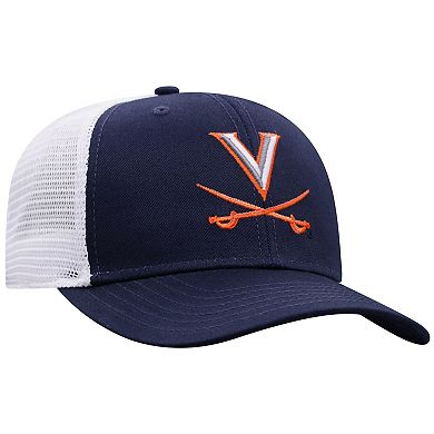 Men's Top of the World Navy/White Virginia Cavaliers Trucker Adjustable Hat