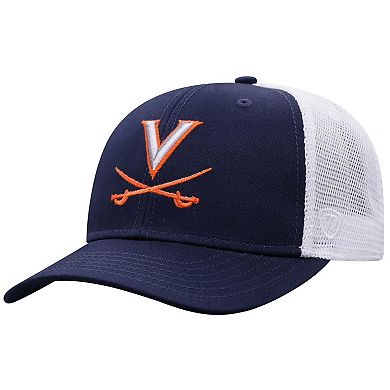 Men's Top of the World Navy/White Virginia Cavaliers Trucker Adjustable Hat