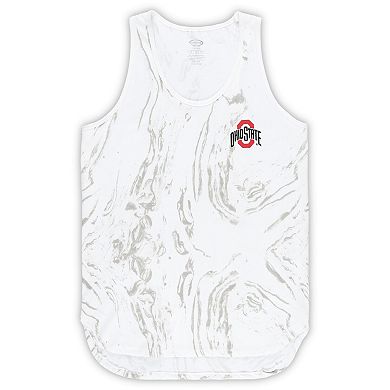 Women's Profile Cream Ohio State Buckeyes Plus Size Marble Tank Top and Short Set