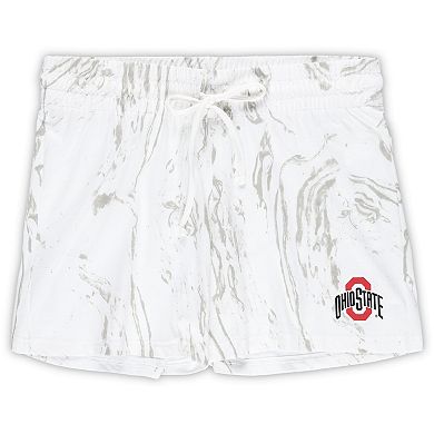 Women's Profile Cream Ohio State Buckeyes Plus Size Marble Tank Top and Short Set