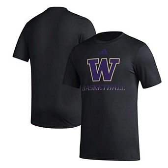 Men's adidas Black Washington Huskies Fadeaway Basketball Pregame AEROREADY T-Shirt