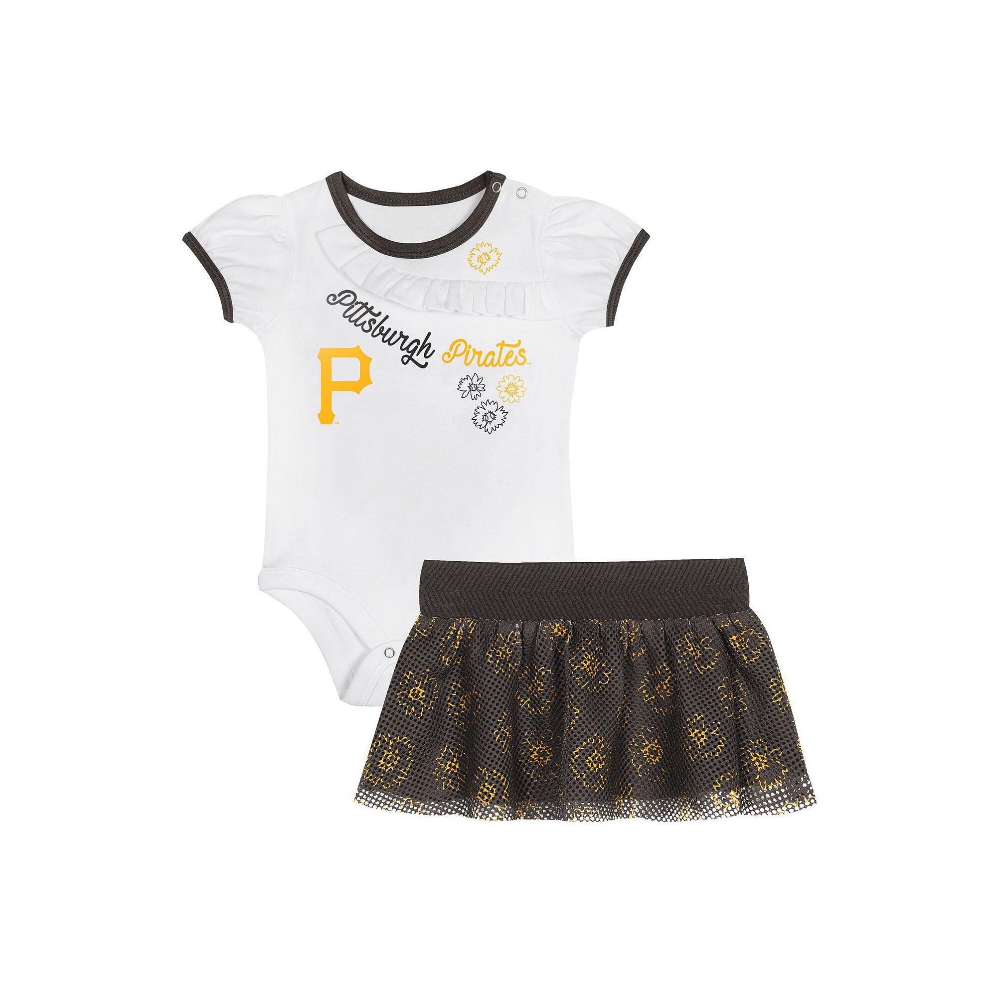 Infant Pittsburgh Pirates Sweet Bodysuit & Skirt Set, Girls, Size: 24 Mont