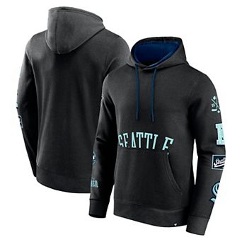 Men's Fanatics Branded Black Seattle Kraken Wild Winner Fleece Pullover Hoodie