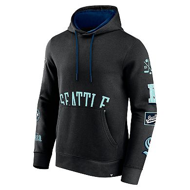 Men's Fanatics Branded Black Seattle Kraken Wild Winner Fleece Pullover Hoodie